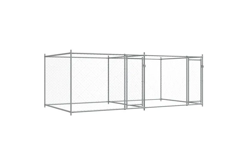 Vidaxl Dog Cage With Doors Grey 4x2x15 M Galvanised Steel Vidaxl Dog Cage With Doors Grey 4x2x15 M Galvanised Steel