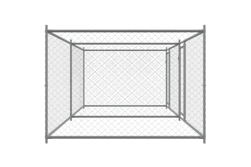 Vidaxl Dog Cage With Doors Grey 4x2x15 M Galvanised Steel Vidaxl Dog Cage With Doors Grey 4x2x15 M Galvanised Steel