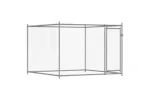 Vidaxl Dog Cage With Doors Grey 4x2x15 M Galvanised Steel Vidaxl Dog Cage With Doors Grey 4x2x15 M Galvanised Steel