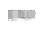 Vidaxl Dog Cage With Doors Grey 4x2x15 M Galvanised Steel Vidaxl Dog Cage With Doors Grey 4x2x15 M Galvanised Steel