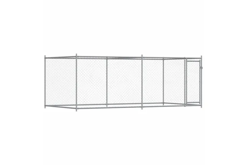 Vidaxl Dog Cage With Door Grey 4x2x15 M Galvanised Steel Vidaxl Dog Cage With Door Grey 4x2x15 M Galvanised Steel