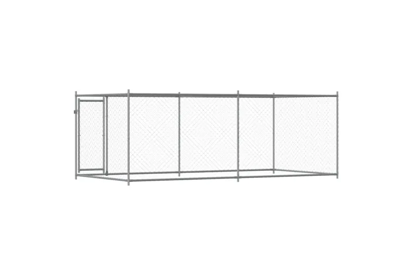 Vidaxl Dog Cage With Door Grey 4x2x15 M Galvanised Steel Vidaxl Dog Cage With Door Grey 4x2x15 M Galvanised Steel