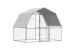 Vidaxl Chicken Cage With Roof And Door Silver Galvanised Steel Vidaxl Chicken Cage With Roof And Door Silver Galvanised Steel