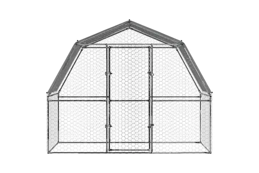 Vidaxl Chicken Cage With Roof And Door Silver Galvanised Steel Vidaxl Chicken Cage With Roof And Door Silver Galvanised Steel