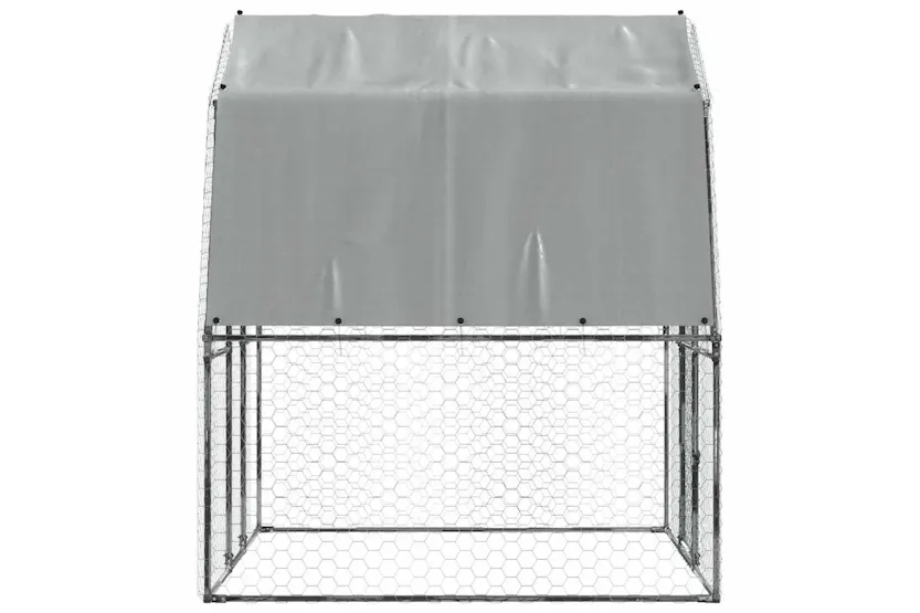 Vidaxl Chicken Cage With Roof And Door Silver Galvanised Steel Vidaxl Chicken Cage With Roof And Door Silver Galvanised Steel