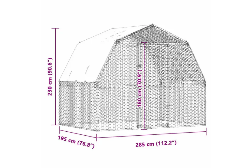 Vidaxl Chicken Cage With Roof And Door Silver Galvanised Steel Vidaxl Chicken Cage With Roof And Door Silver Galvanised Steel