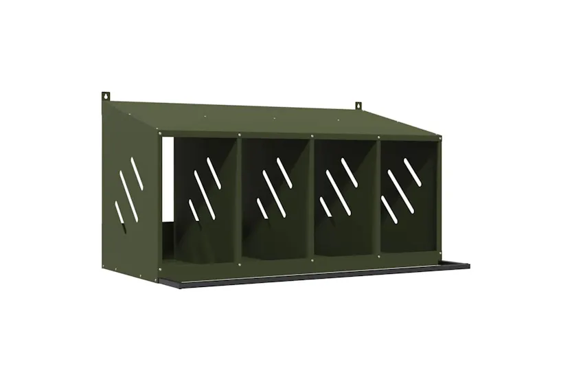 Vidaxl Chicken Nesting Box With 4 Compartments Olive Green Metal Vidaxl Chicken Nesting Box With 4 Compartments Olive Green Metal