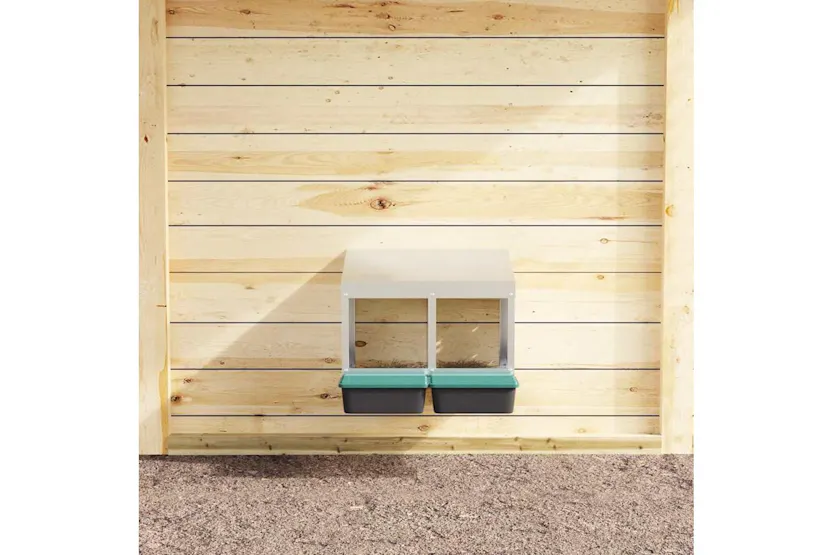 Vidaxl Chicken Nesting Box 2 Compartments Wall-mounted Galvanised Steel Vidaxl Chicken Nesting Box 2 Compartments Wall-mounted Galvanised Steel