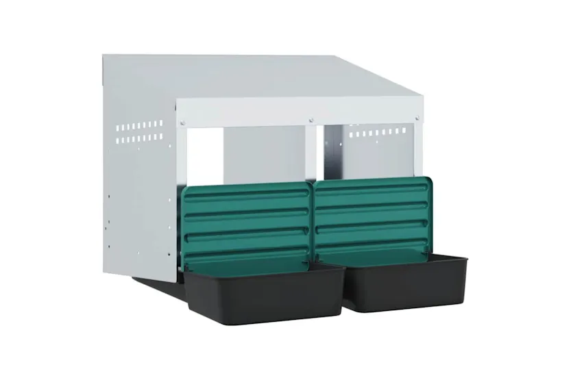Vidaxl Chicken Nesting Box 2 Compartments Wall-mounted Galvanised Steel Vidaxl Chicken Nesting Box 2 Compartments Wall-mounted Galvanised Steel