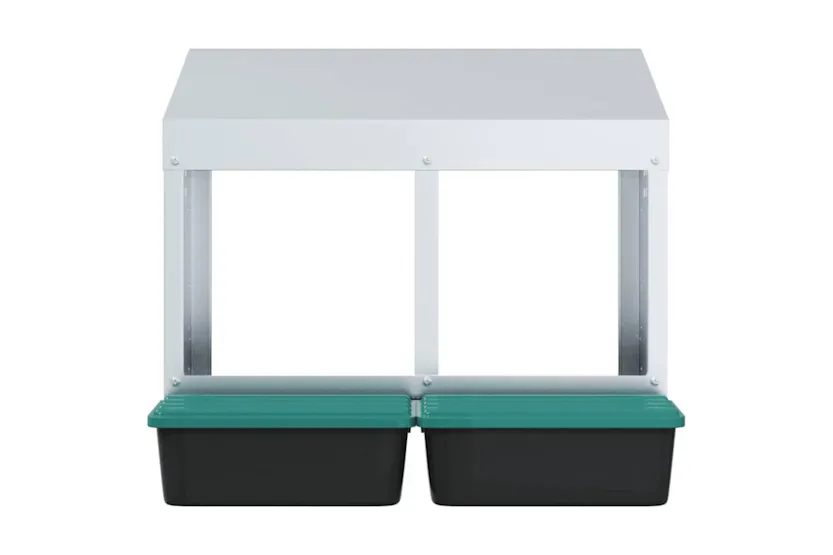 Vidaxl Chicken Nesting Box 2 Compartments Wall-mounted Galvanised Steel Vidaxl Chicken Nesting Box 2 Compartments Wall-mounted Galvanised Steel