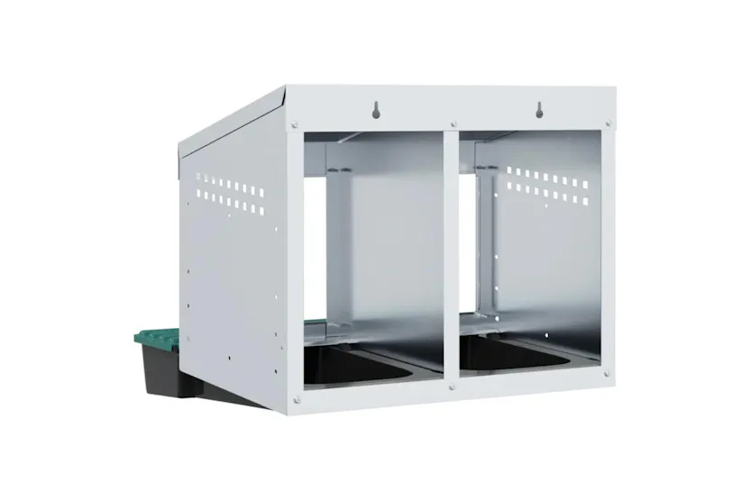 Vidaxl Chicken Nesting Box 2 Compartments Wall-mounted Galvanised Steel Vidaxl Chicken Nesting Box 2 Compartments Wall-mounted Galvanised Steel