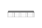 Vidaxl Dog Cage With Roof And Doors Grey 8x2x2 M Galvanised Steel Vidaxl Dog Cage With Roof And Doors Grey 8x2x2 M Galvanised Steel