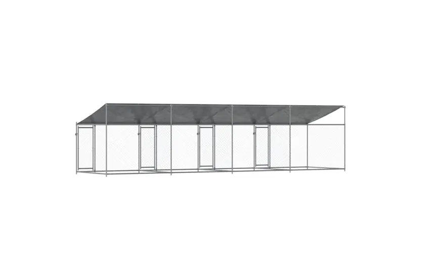Vidaxl Dog Cage With Roof And Doors Grey 8x2x2 M Galvanised Steel Vidaxl Dog Cage With Roof And Doors Grey 8x2x2 M Galvanised Steel