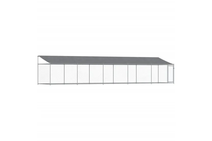 Vidaxl Dog Cage With Roof And Door Grey 10x2x2 M Galvanised Steel Vidaxl Dog Cage With Roof And Door Grey 10x2x2 M Galvanised Steel