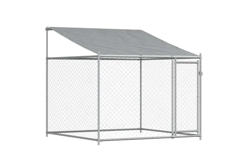 Vidaxl Dog Cage With Roof And Door Grey 10x2x2 M Galvanised Steel Vidaxl Dog Cage With Roof And Door Grey 10x2x2 M Galvanised Steel