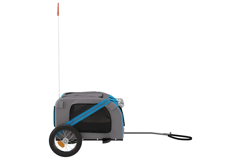 Vidaxl Pet Bike Trailer Blue And Grey Oxford Fabric And Iron Vidaxl Pet Bike Trailer Blue And Grey Oxford Fabric And Iron