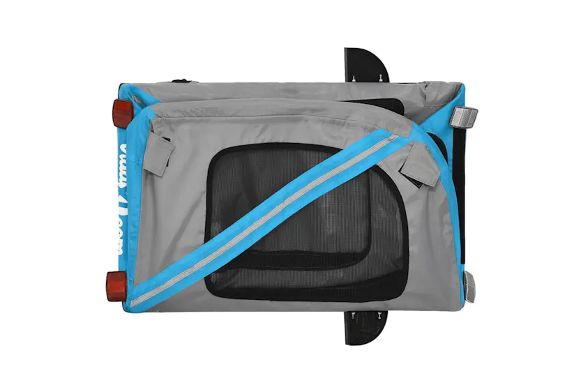 Vidaxl Pet Bike Trailer Blue And Grey Oxford Fabric And Iron Vidaxl Pet Bike Trailer Blue And Grey Oxford Fabric And Iron