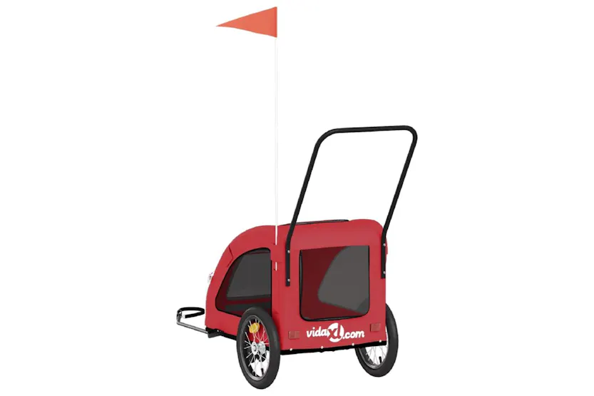 Vidaxl Pet Bike Trailer Red Oxford Fabric And Iron Vidaxl Pet Bike Trailer Red Oxford Fabric And Iron