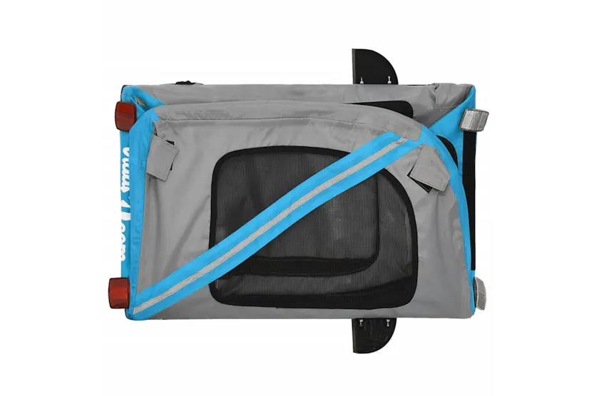 Vidaxl Pet Bike Trailer Blue And Grey Oxford Fabric And Iron Vidaxl Pet Bike Trailer Blue And Grey Oxford Fabric And Iron