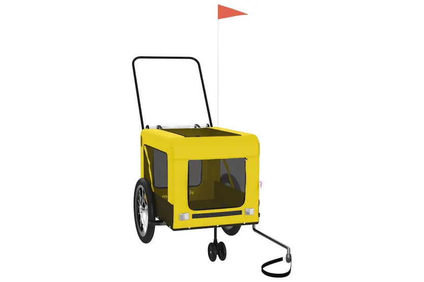 Vidaxl Pet Bike Trailer Yellow And Black Oxford Fabric And Iron Vidaxl Pet Bike Trailer Yellow And Black Oxford Fabric And Iron