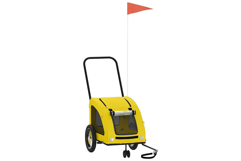 Vidaxl Pet Bike Trailer Yellow Oxford Fabric And Iron Vidaxl Pet Bike Trailer Yellow Oxford Fabric And Iron