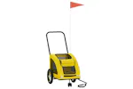 Vidaxl Pet Bike Trailer Yellow Oxford Fabric And Iron Vidaxl Pet Bike Trailer Yellow Oxford Fabric And Iron