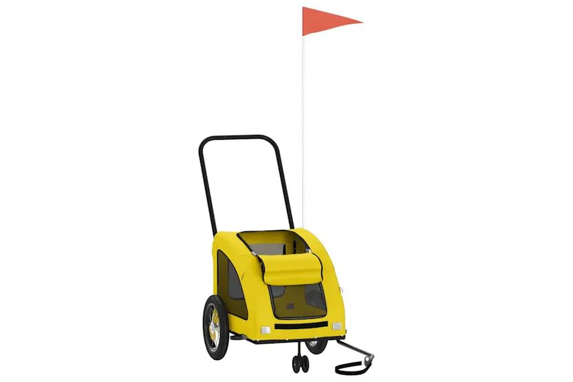 Vidaxl Pet Bike Trailer Yellow Oxford Fabric And Iron Vidaxl Pet Bike Trailer Yellow Oxford Fabric And Iron