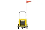 Vidaxl Pet Bike Trailer Yellow Oxford Fabric And Iron Vidaxl Pet Bike Trailer Yellow Oxford Fabric And Iron