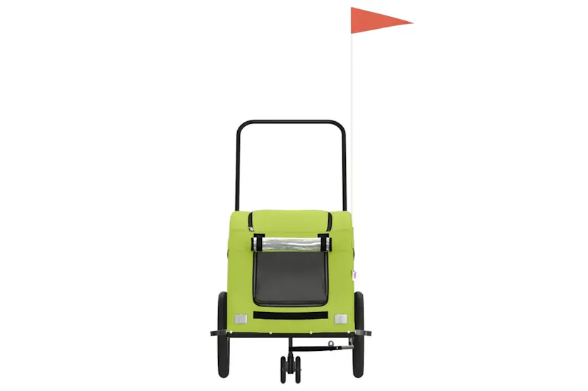 Vidaxl Pet Bike Trailer Green Oxford Fabric And Iron Vidaxl Pet Bike Trailer Green Oxford Fabric And Iron