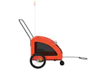 Vidaxl Pet Bike Trailer Orange And Grey Oxford Fabric And Iron Vidaxl Pet Bike Trailer Orange And Grey Oxford Fabric And Iron
