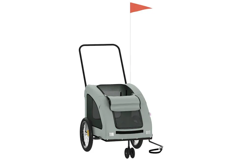 Vidaxl Pet Bike Trailer Grey Oxford Fabric And Iron Vidaxl Pet Bike Trailer Grey Oxford Fabric And Iron
