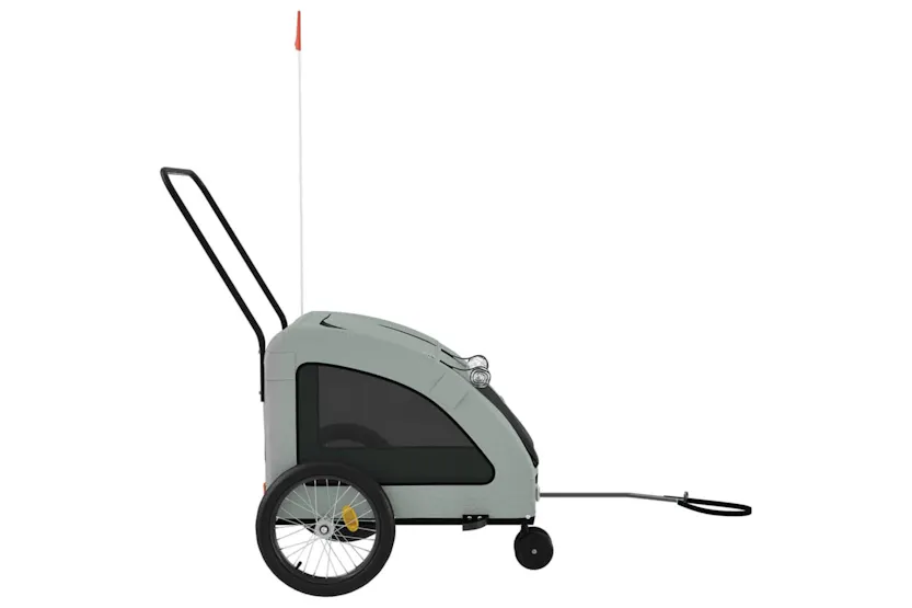 Vidaxl Pet Bike Trailer Grey Oxford Fabric And Iron Vidaxl Pet Bike Trailer Grey Oxford Fabric And Iron