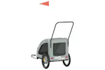 Vidaxl Pet Bike Trailer Grey Oxford Fabric And Iron Vidaxl Pet Bike Trailer Grey Oxford Fabric And Iron