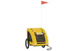 Vidaxl Pet Bike Trailer Yellow Oxford Fabric And Iron Vidaxl Pet Bike Trailer Yellow Oxford Fabric And Iron