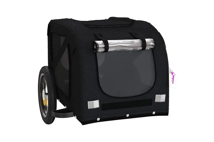 Vidaxl Pet Bike Trailer Black Oxford Fabric And Iron Vidaxl Pet Bike Trailer Black Oxford Fabric And Iron