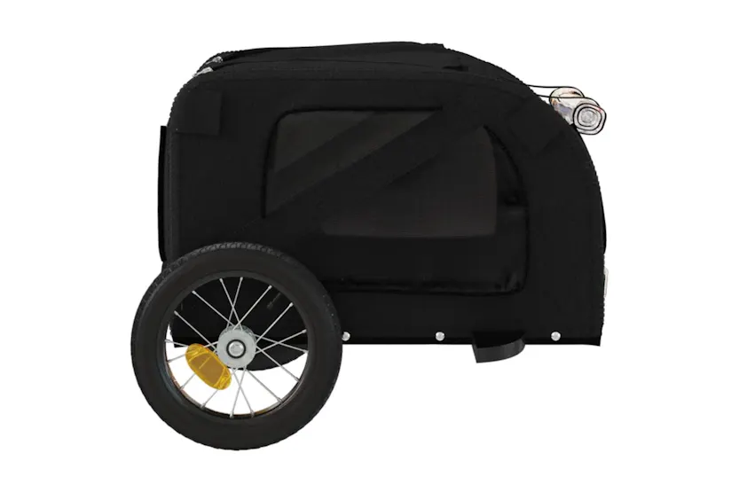 Vidaxl Pet Bike Trailer Black Oxford Fabric And Iron Vidaxl Pet Bike Trailer Black Oxford Fabric And Iron