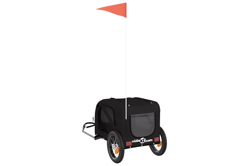 Vidaxl Pet Bike Trailer Black Oxford Fabric And Iron Vidaxl Pet Bike Trailer Black Oxford Fabric And Iron