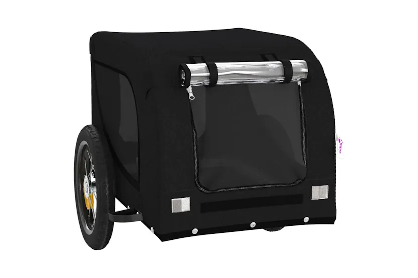 Vidaxl Pet Bike Trailer Black Oxford Fabric And Iron Vidaxl Pet Bike Trailer Black Oxford Fabric And Iron