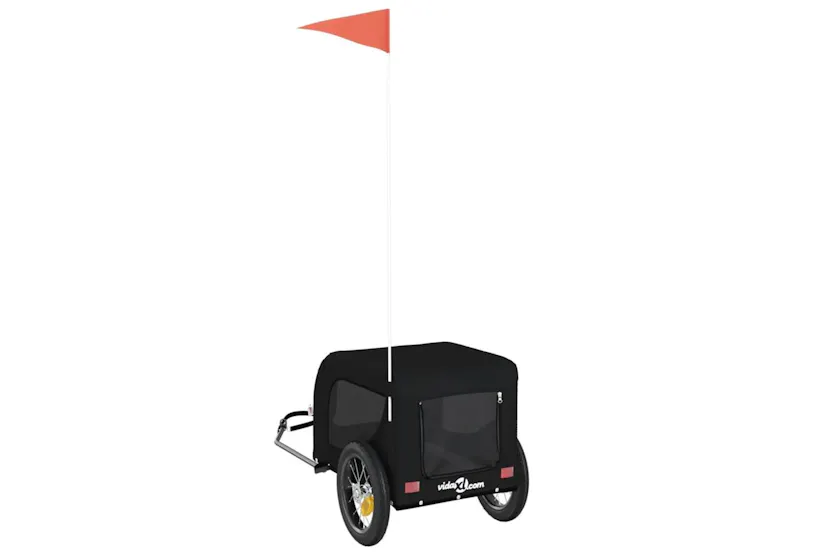 Vidaxl Pet Bike Trailer Black Oxford Fabric And Iron Vidaxl Pet Bike Trailer Black Oxford Fabric And Iron
