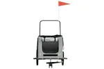 Vidaxl Pet Bike Trailer Grey And Black Oxford Fabric And Iron Vidaxl Pet Bike Trailer Grey And Black Oxford Fabric And Iron