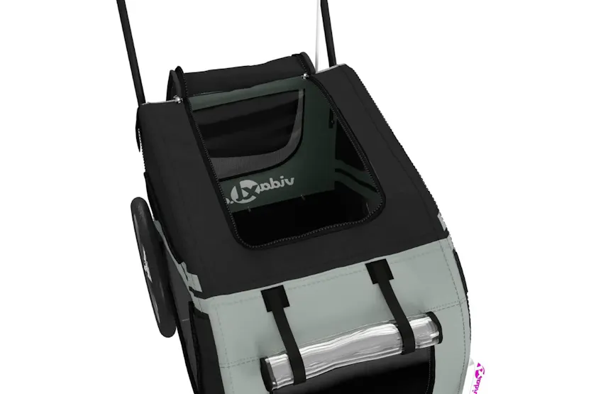 Vidaxl Pet Bike Trailer Grey And Black Oxford Fabric And Iron Vidaxl Pet Bike Trailer Grey And Black Oxford Fabric And Iron