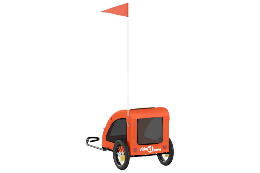 Vidaxl Pet Bike Trailer Orange Oxford Fabric And Iron Vidaxl Pet Bike Trailer Orange Oxford Fabric And Iron