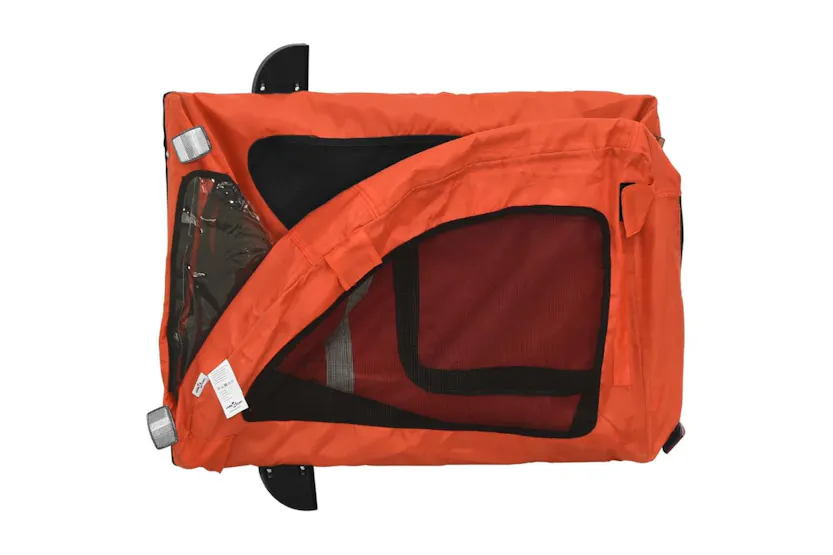 Vidaxl Pet Bike Trailer Orange Oxford Fabric And Iron Vidaxl Pet Bike Trailer Orange Oxford Fabric And Iron