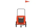 Vidaxl Pet Bike Trailer Orange Oxford Fabric And Iron Vidaxl Pet Bike Trailer Orange Oxford Fabric And Iron