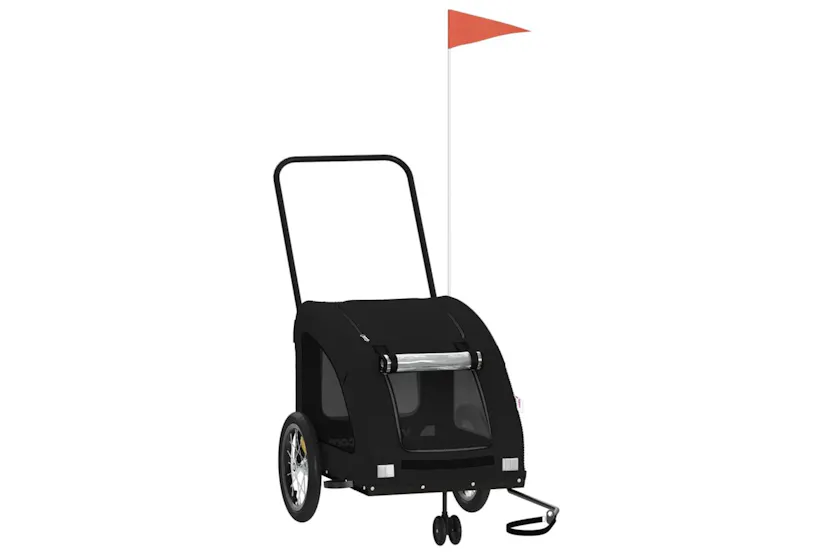 Vidaxl Pet Bike Trailer Black Oxford Fabric And Iron Vidaxl Pet Bike Trailer Black Oxford Fabric And Iron
