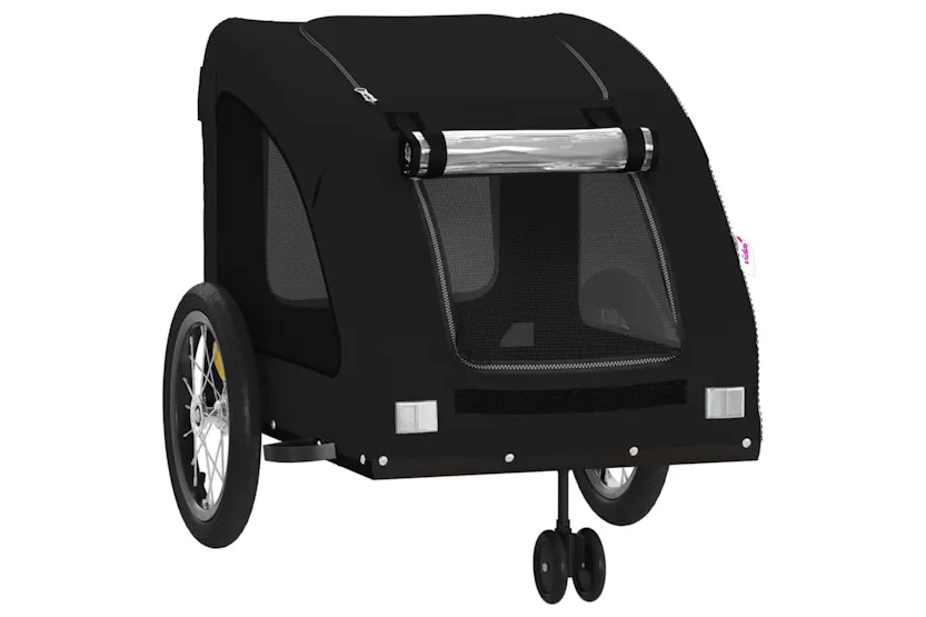 Vidaxl Pet Bike Trailer Black Oxford Fabric And Iron Vidaxl Pet Bike Trailer Black Oxford Fabric And Iron