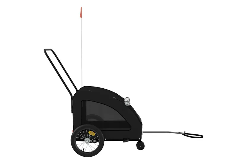 Vidaxl Pet Bike Trailer Black Oxford Fabric And Iron Vidaxl Pet Bike Trailer Black Oxford Fabric And Iron