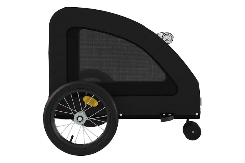 Vidaxl Pet Bike Trailer Black Oxford Fabric And Iron Vidaxl Pet Bike Trailer Black Oxford Fabric And Iron