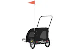 Vidaxl Pet Bike Trailer Black Oxford Fabric And Iron Vidaxl Pet Bike Trailer Black Oxford Fabric And Iron