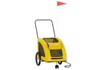 Vidaxl Pet Bike Trailer Yellow Oxford Fabric And Iron Vidaxl Pet Bike Trailer Yellow Oxford Fabric And Iron